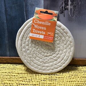Chenille Woven Trivets - Cream